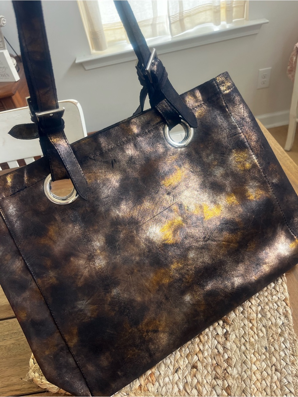 Metallic Brown & Gold Tote Handbag - Women's Shoulder Bag by CoFi; NWOT